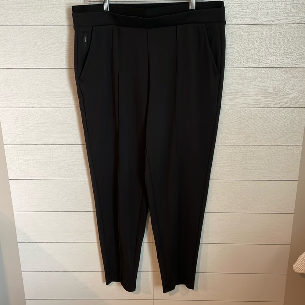 Athleta Venice Pintuck Pant Women's Black Size Large Tall Athleisure Comfort